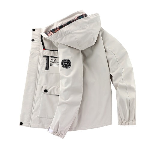 Stylish Men's Casual Bomber Jacket – Lightweight, Durable & Easy-Care for Spring/Fall Weather with Functional Pockets