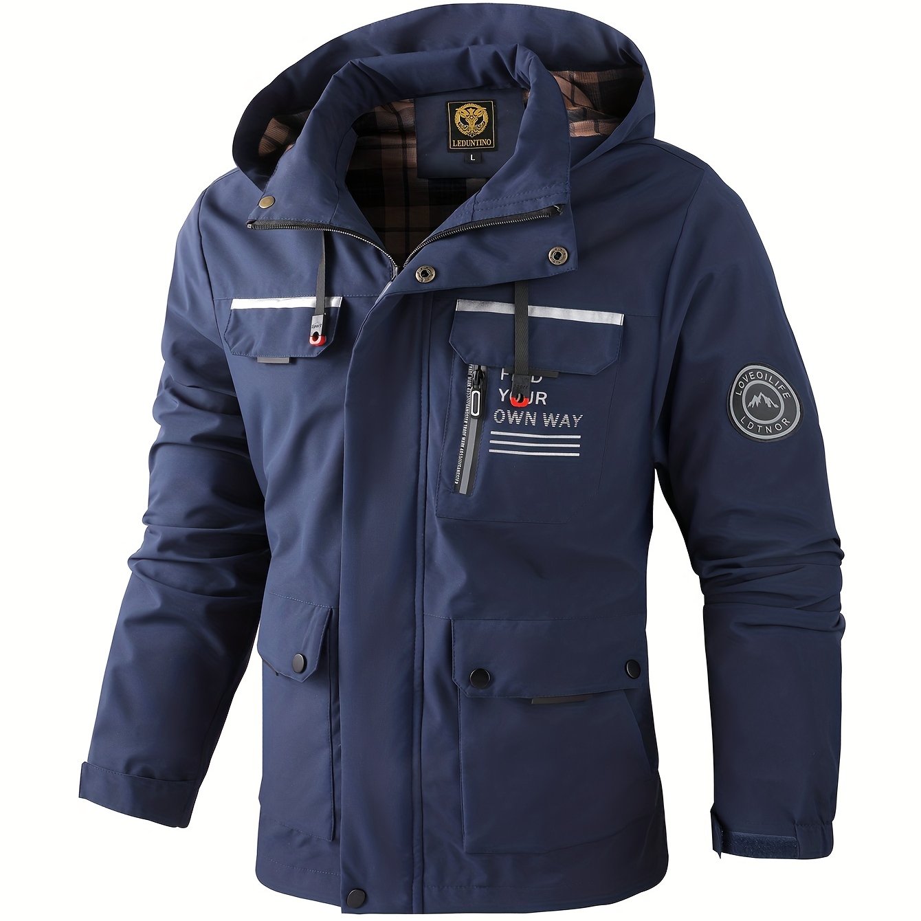 Stylish Men's Casual Bomber Jacket – Lightweight, Durable & Easy-Care for Spring/Fall Weather with Functional Pockets