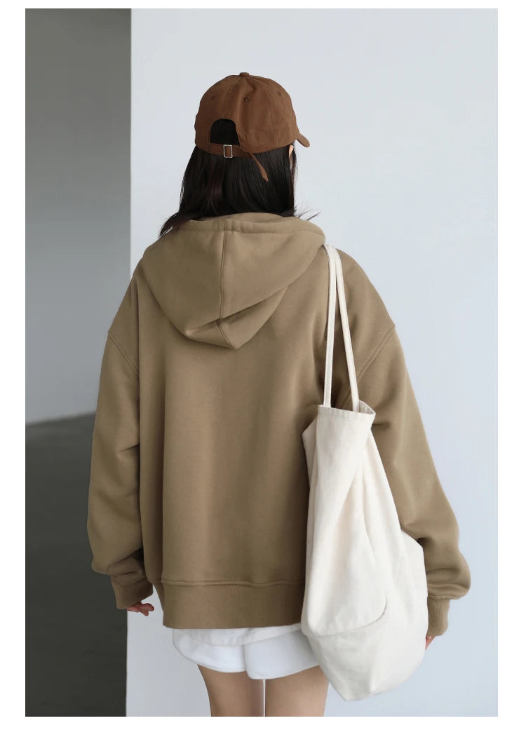 CHICVEN Women Sweatshirt Thick Warm Loose Long Sleeve Woman Hooded Coat Cotton Liner Thicken Female Autumn Winter 2022