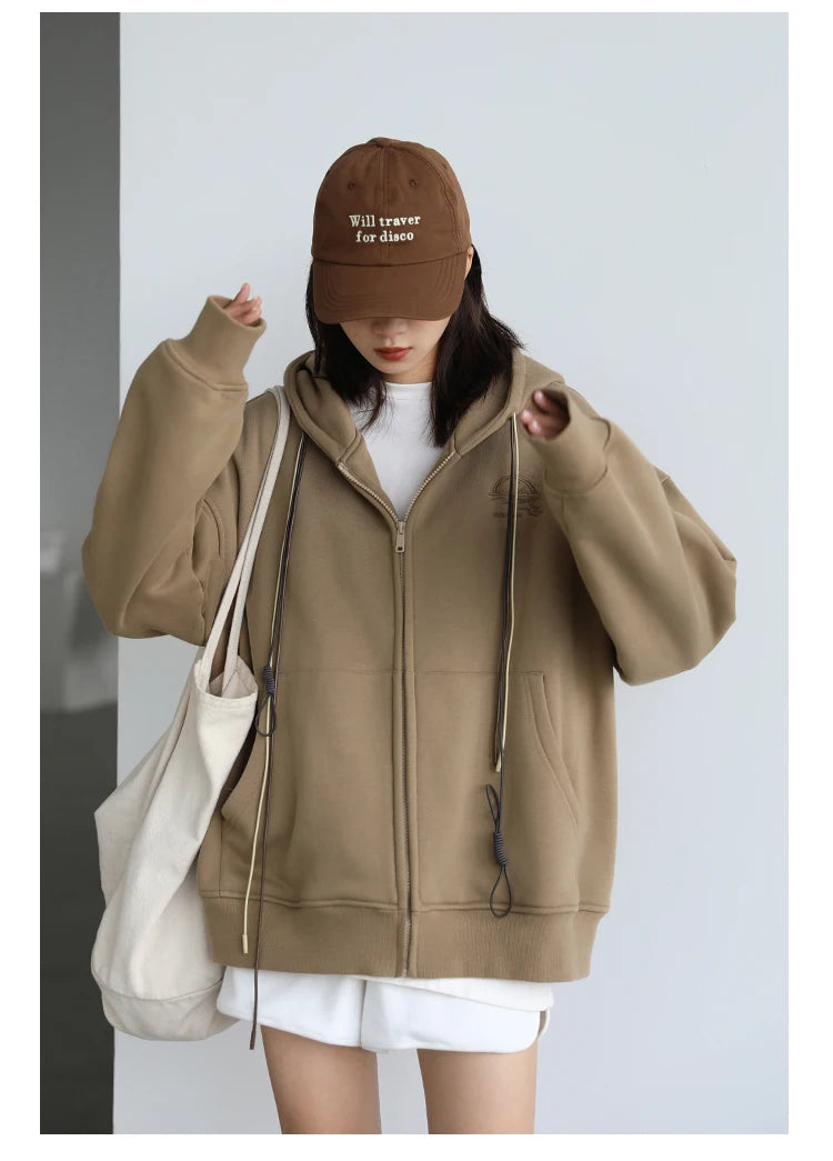 CHICVEN Women Sweatshirt Thick Warm Loose Long Sleeve Woman Hooded Coat Cotton Liner Thicken Female Autumn Winter 2022