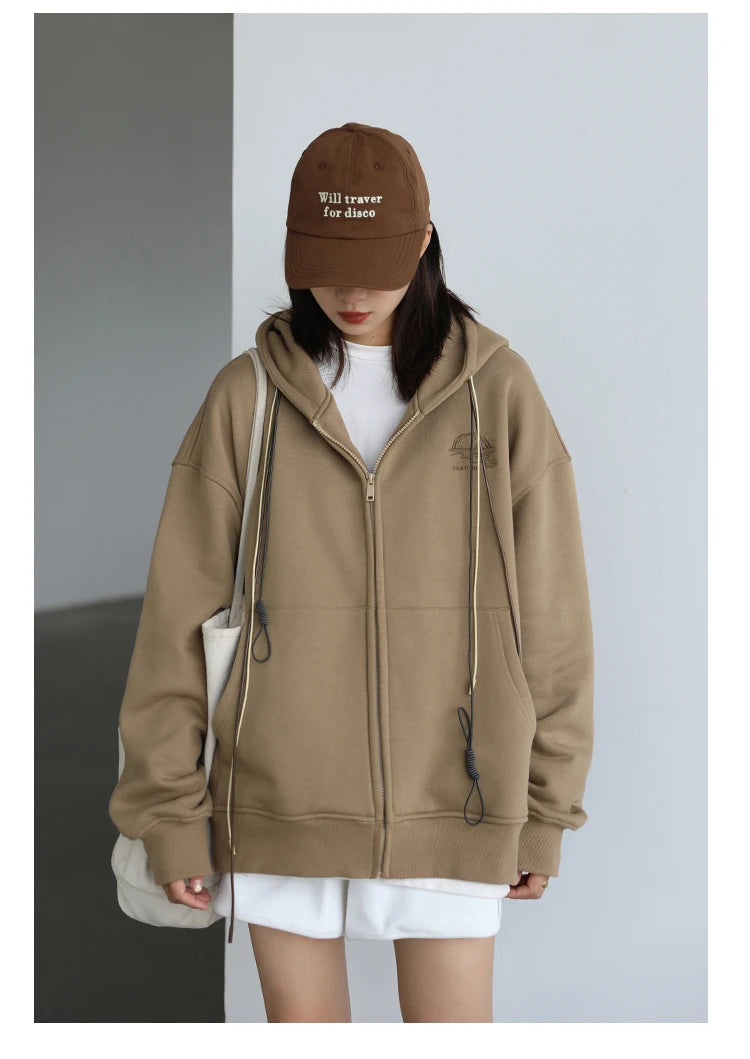 CHICVEN Women Sweatshirt Thick Warm Loose Long Sleeve Woman Hooded Coat Cotton Liner Thicken Female Autumn Winter 2022