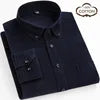 2021 Fashion Business 7XL Plus Size Shirts Male Corduroy  Cotton Shirts Long Sleeve Dress Shirts for Men