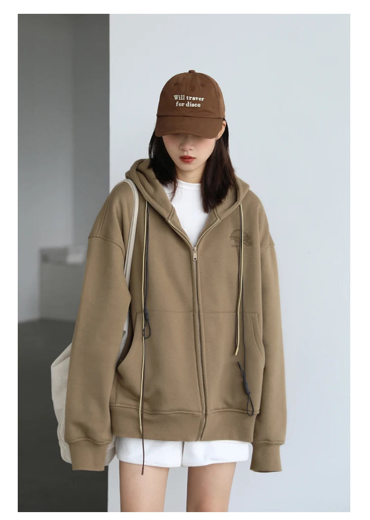 CHICVEN Women Sweatshirt Thick Warm Loose Long Sleeve Woman Hooded Coat Cotton Liner Thicken Female Autumn Winter 2022