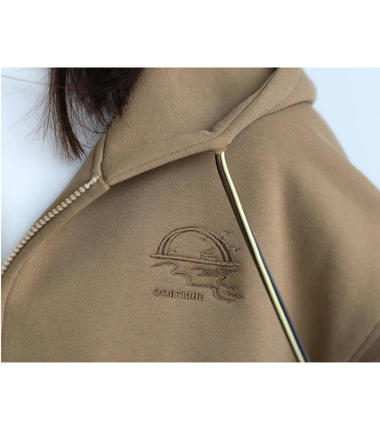 CHICVEN Women Sweatshirt Thick Warm Loose Long Sleeve Woman Hooded Coat Cotton Liner Thicken Female Autumn Winter 2022