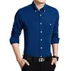 YiXin Shirts for Men Plus Size Casual Business Long Sleeve Shirts for Men High Quality Corduroy Formal Shirts for Men
