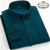 2021 Fashion Business 7XL Plus Size Shirts Male Corduroy  Cotton Shirts Long Sleeve Dress Shirts for Men