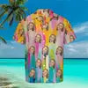 Custom Hawaiian Shirt W/Face for Men Personalized Funny Button Down Hawaiian Shirts W/Photo Tropical Beach Shirts