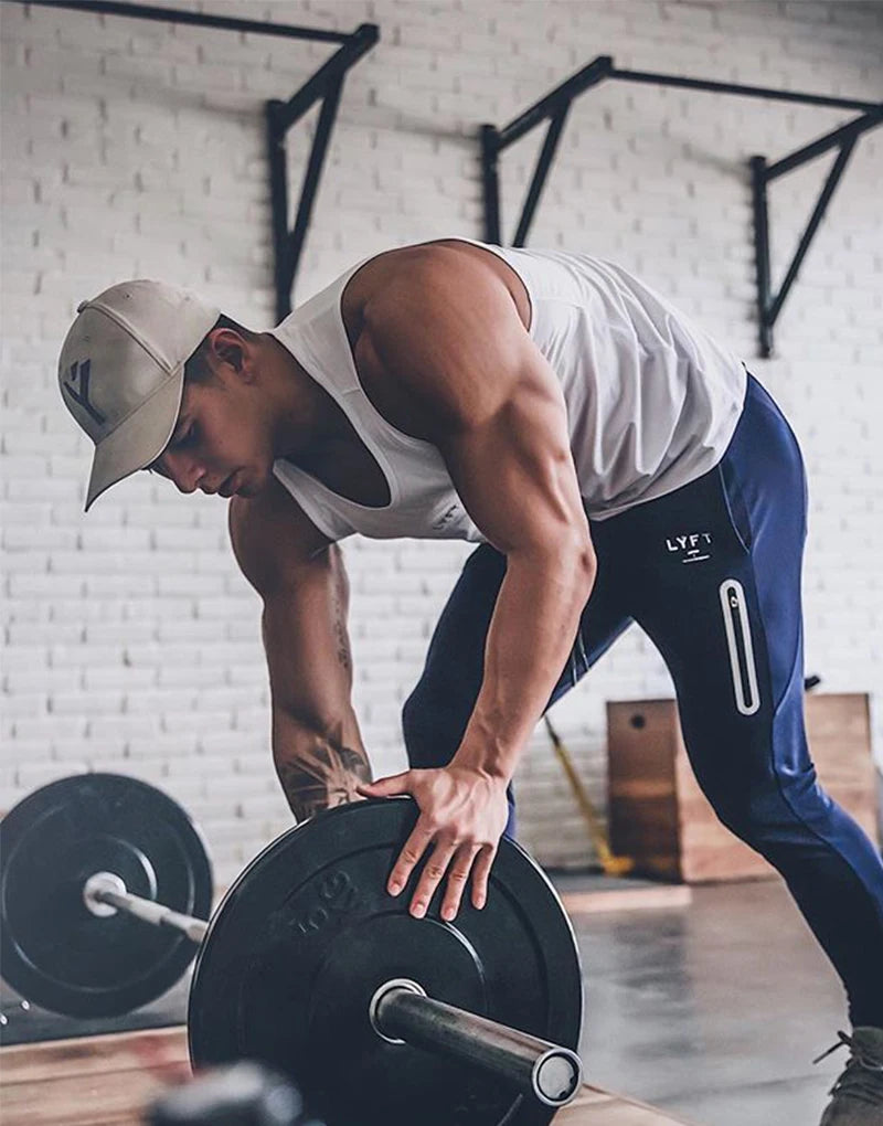 2020 New Brand Side Zipper Men Sports Pants Jogging Sweatpants Trousers Gym Fitness Bodybuilding Training Pants Men's Sportswear