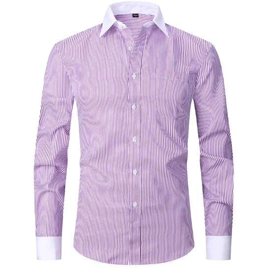 Liu Ming Customized Men S Spring Summer Fashion Clothing Cotton Comfortable Business Long Sleeve Solid Stripe Shirts