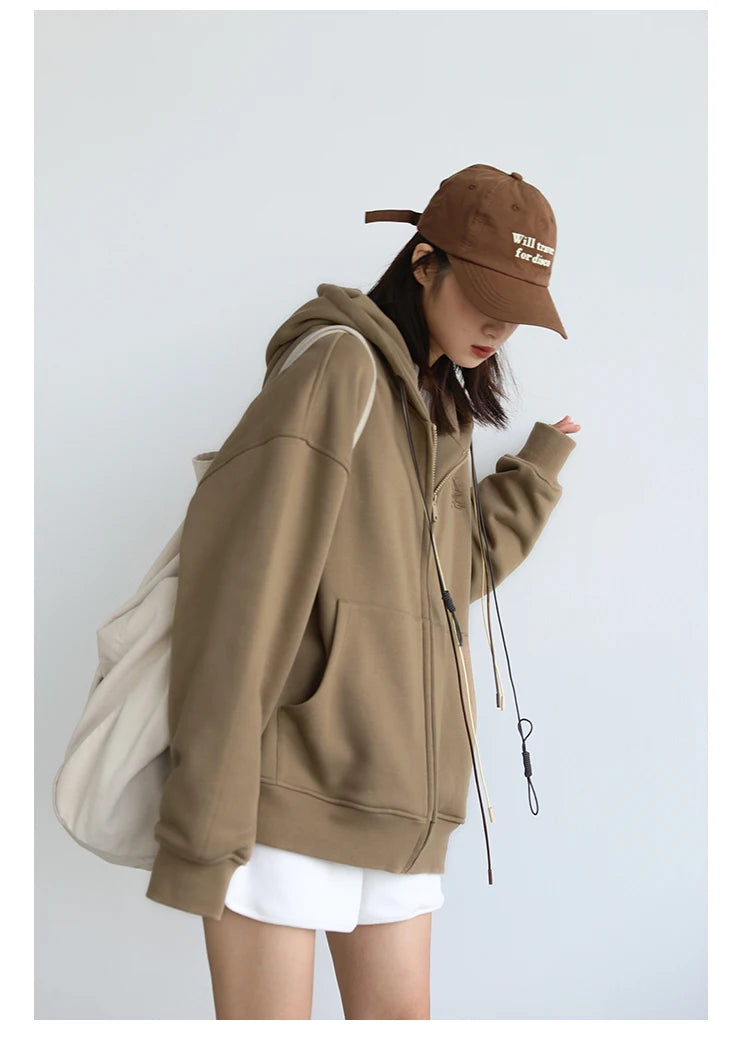 CHICVEN Women Sweatshirt Thick Warm Loose Long Sleeve Woman Hooded Coat Cotton Liner Thicken Female Autumn Winter 2022