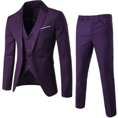 Fashion Men Three Pieces of Business Suit Dress Wedding Suit Groomsman Suit