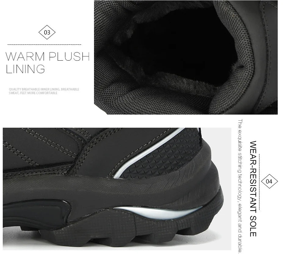 BONA Men Boots Anti-Skidding Leather Shoes Men Popular Comfy Spring Autumn Men Shoes Short Plush Snow Boots Durable Outsole