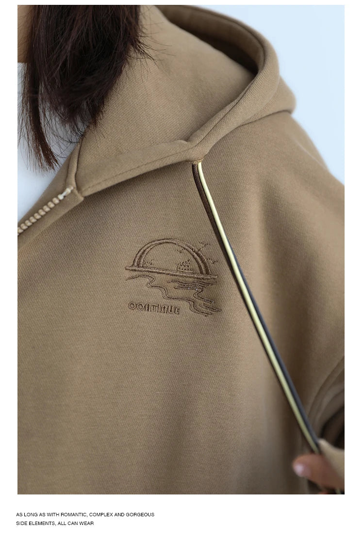 CHICVEN Women Sweatshirt Thick Warm Loose Long Sleeve Woman Hooded Coat Cotton Liner Thicken Female Autumn Winter 2022
