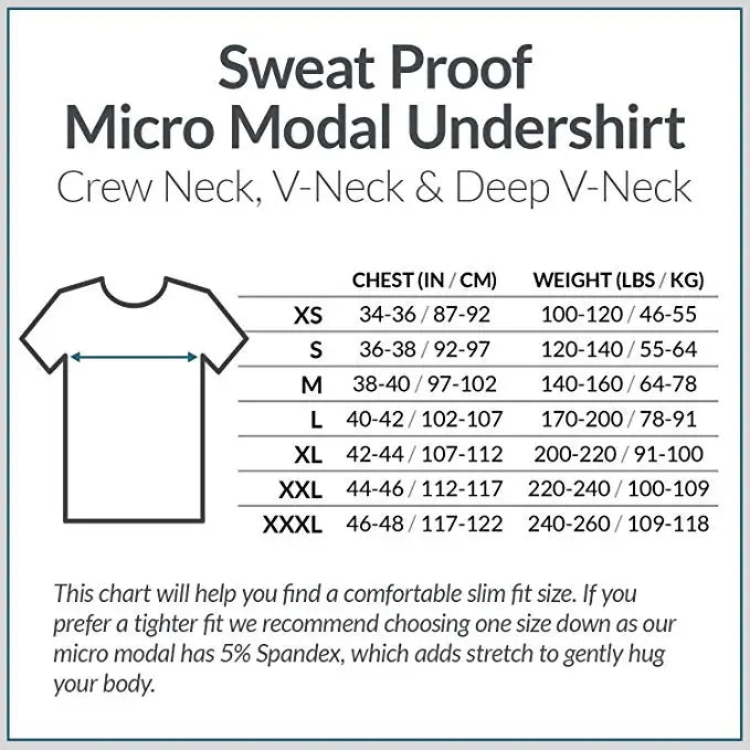 Premium Confortable Micro Modal Sweat Proof Undershirt T-Shirt Anti-Transpirant Homme Sweatproof Under Shirt With Sweatpad