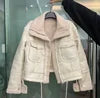 Custom Logo Hot Selling Products Winter Streetwear Women Casual Zipper Long Sleeve Fur Patchwork Jackets Coats