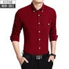 YiXin Shirts for Men Plus Size Casual Business Long Sleeve Shirts for Men High Quality Corduroy Formal Shirts for Men