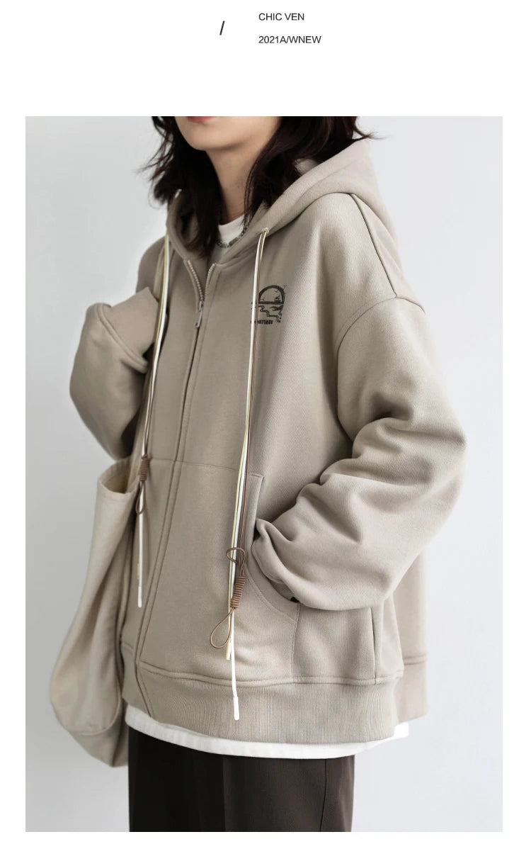 CHICVEN Women Sweatshirt Thick Warm Loose Long Sleeve Woman Hooded Coat Cotton Liner Thicken Female Autumn Winter 2022