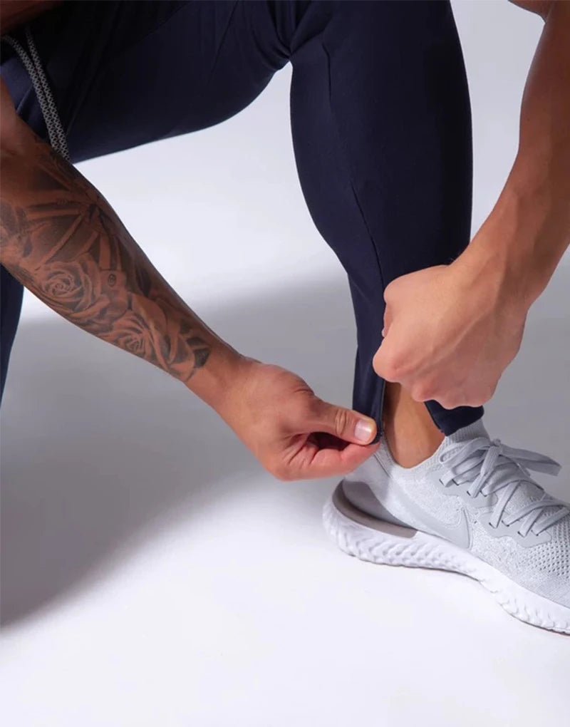 2020 New Brand Side Zipper Men Sports Pants Jogging Sweatpants Trousers Gym Fitness Bodybuilding Training Pants Men's Sportswear