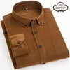 2021 Fashion Business 7XL Plus Size Shirts Male Corduroy  Cotton Shirts Long Sleeve Dress Shirts for Men