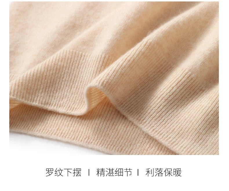 Fall/Winter 100% Pure Wool Men's Hooded Loose Thick Sweater Fashion Long Sleeve Casual Knit Top