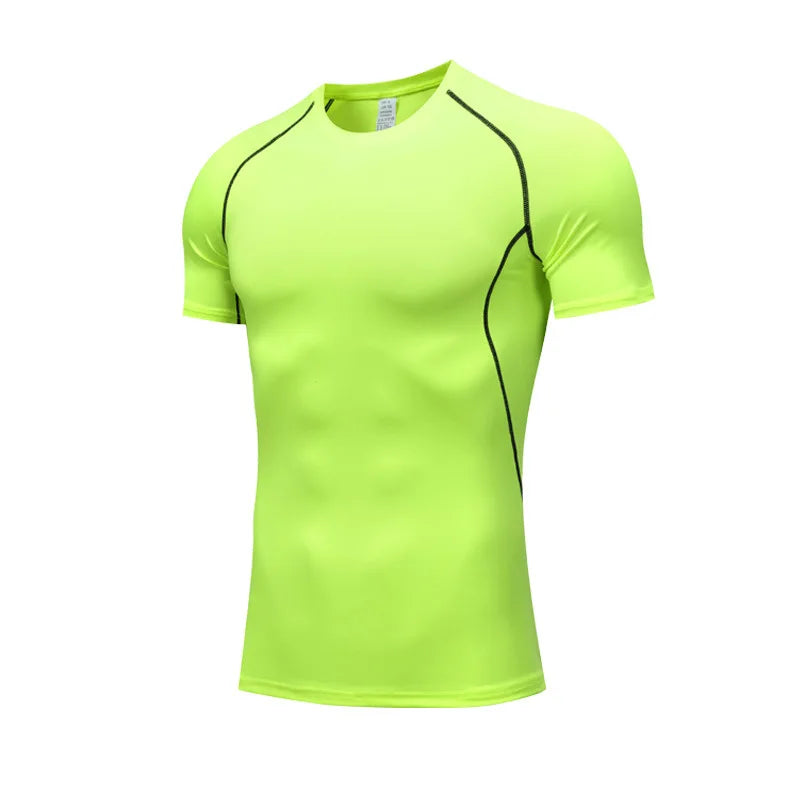 Men Compression Shirts Quick Dry Fitness Gym t-Shirt Sport Bodybuilding Shirt Running Football Tee Shirts Short Sleeve t-Shirts