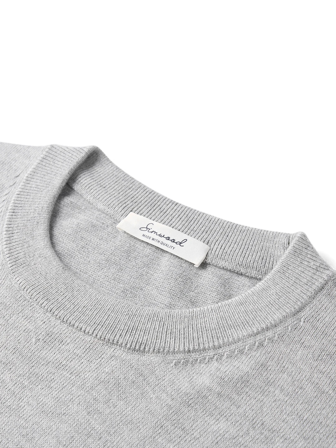 SIMWOOD 2025 Autumn New Regular Fit 12 Gauge Fine Sweater Men Antistaic Basic Knit Pullovers
