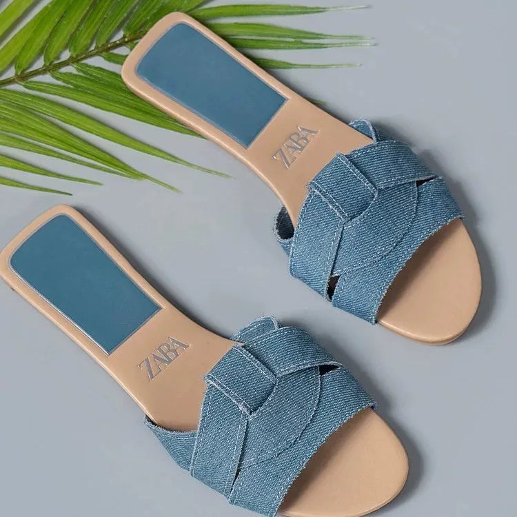 Hot Sale Women Slippers Low Heel Comfortable Slippers Sexy Cross Peep Toe Shoes Luxury Outdoor Beach Women's Breathability Shoes