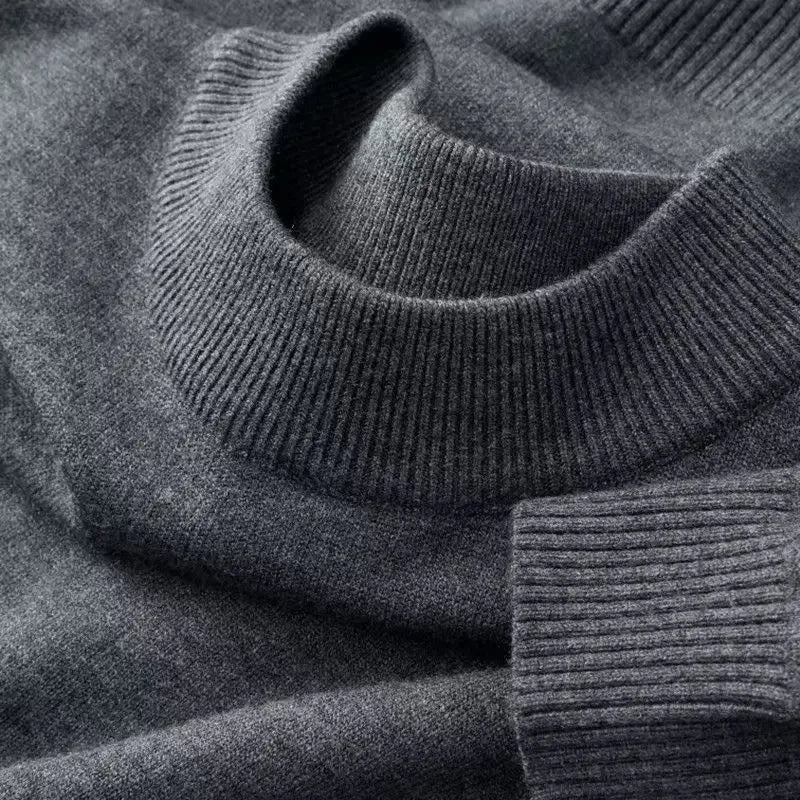 Autumn New Men's Casual Mock Turtleneck Sweater Long Sleeved Warm Pullover Basic Lightweight Street Clothing Knitted Jacket Top
