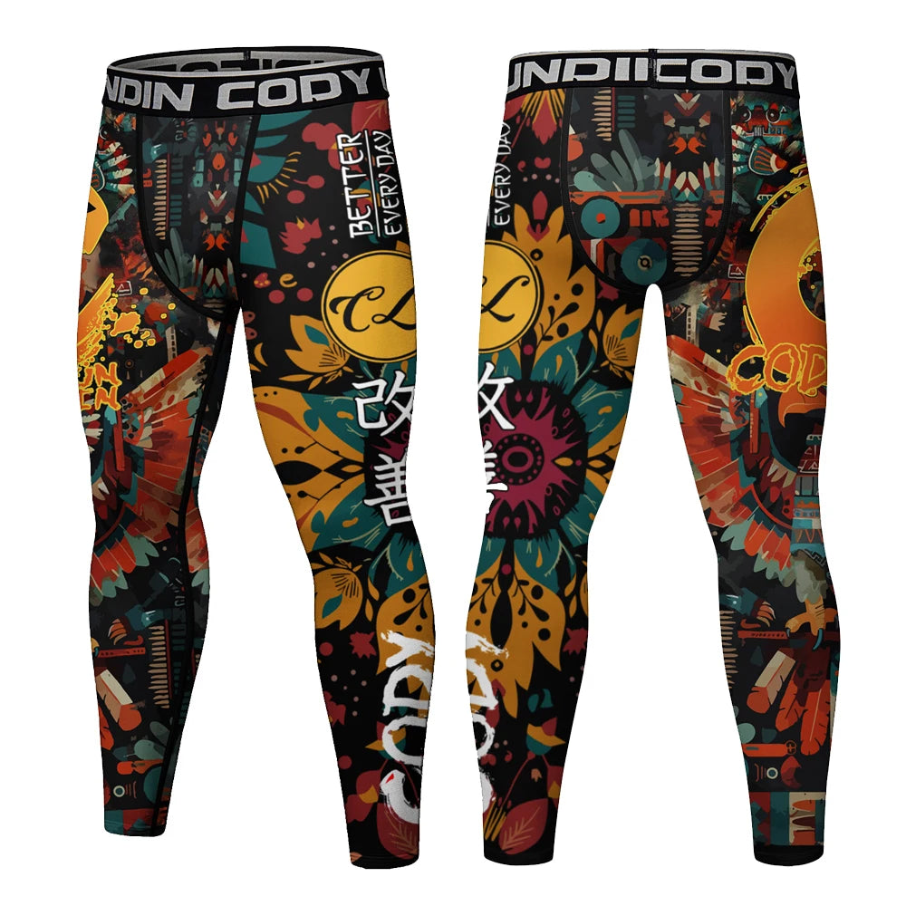 Men's Running Leggings Sportswear Quick Dry Gym Fitness Tights Workout Training Jogging Sports Trousers Compression Sport Pants