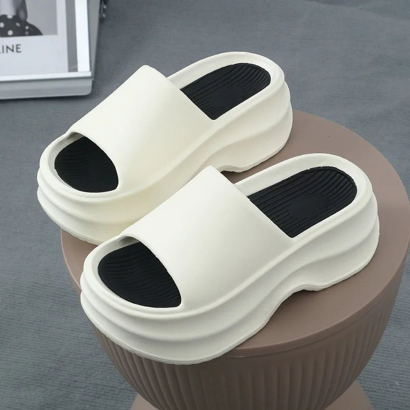 Eyriphy Thick Bottom Slippers Women Outdoor Beach Sandals Fashion Bathroom Slides Female Open Toe Slippers Cozy Soft Sole Shoes