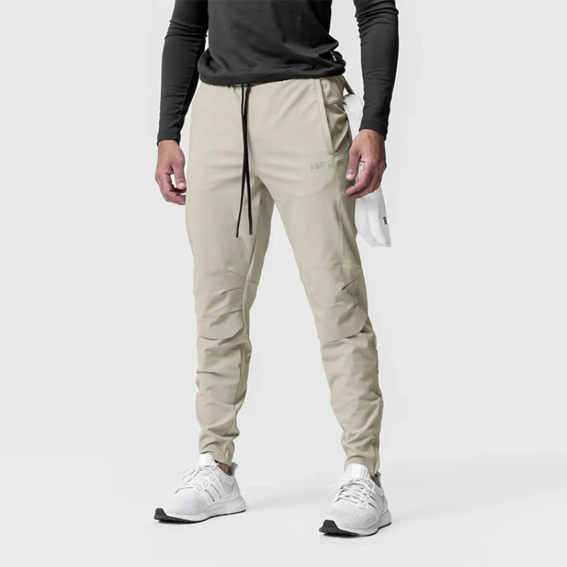 Gym Men's Quick Dry Zipper Leg Casual Pants Man Versatile Outdoors Basketball Sweatpants Jogging Sports Workout Long Trousers