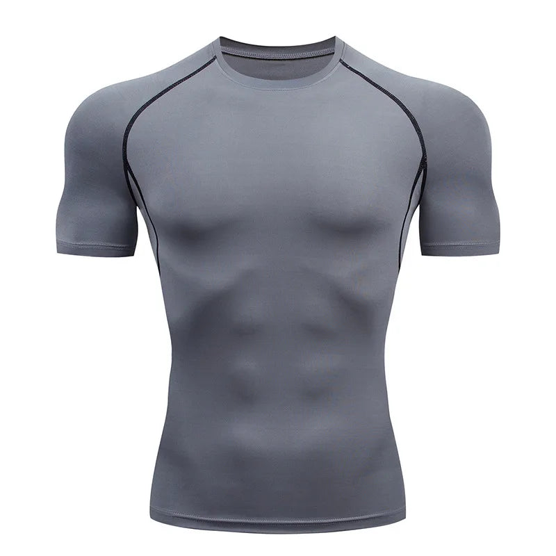 Men Compression Shirts Quick Dry Fitness Gym t-Shirt Sport Bodybuilding Shirt Running Football Tee Shirts Short Sleeve t-Shirts