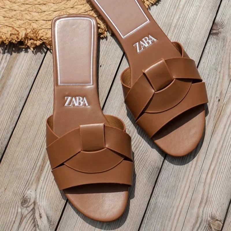 Hot Sale Women Slippers Low Heel Comfortable Slippers Sexy Cross Peep Toe Shoes Luxury Outdoor Beach Women's Breathability Shoes