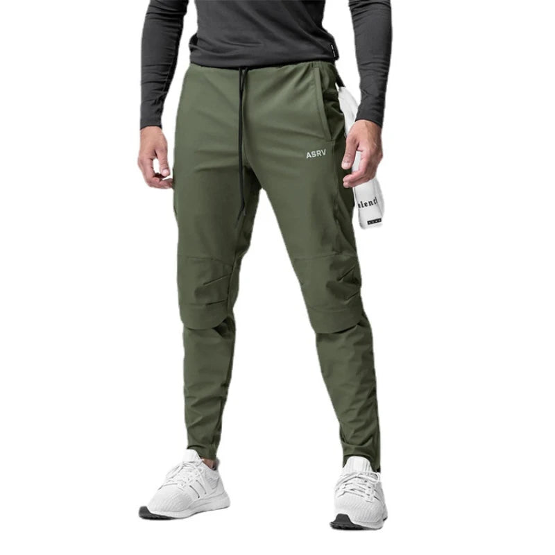 Gym Men's Quick Dry Zipper Leg Casual Pants Man Versatile Outdoors Basketball Sweatpants Jogging Sports Workout Long Trousers