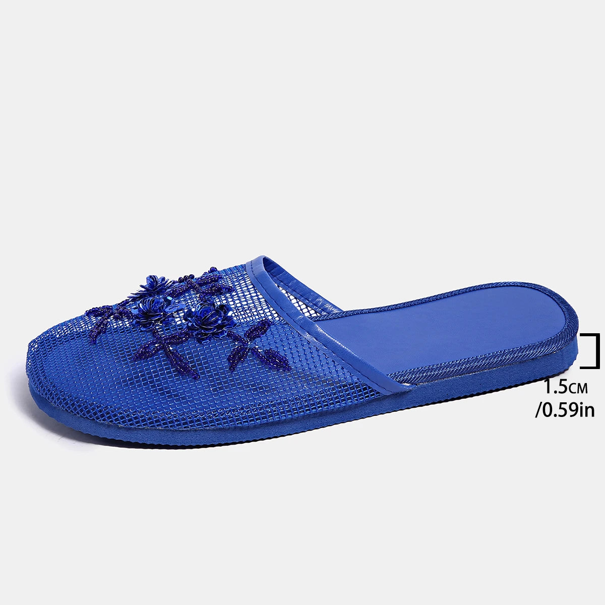 Shoes for Women 2025 Hot Sale Baotou Women's Slippers Fashion Crystal Floral Daily Slippers Women New Mesh Flat Slippers Zapatos