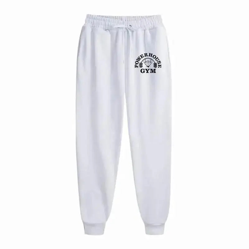 GYM Powerhouse Print Pants Men Casual Sports PantsJogging Long Pants Men Fleece Jogger Running Workout  Sweatpants Long Pants