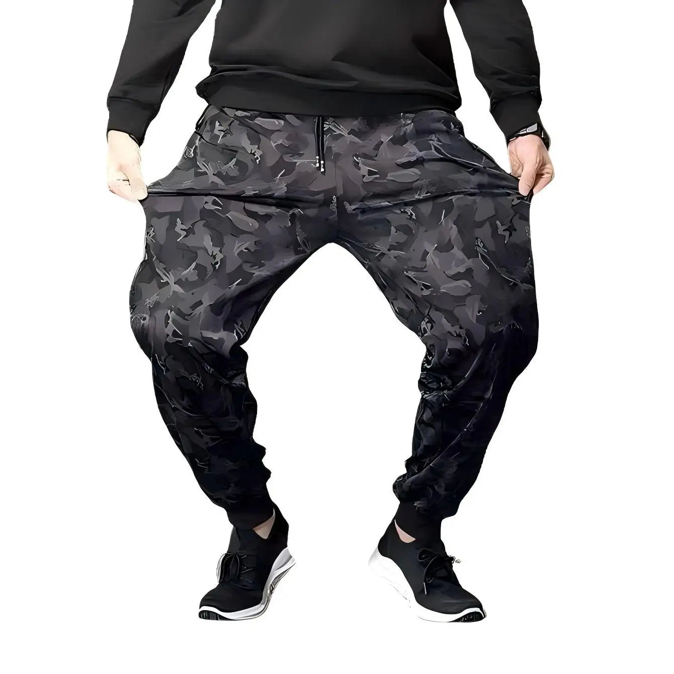 Gym Bodybuilding Fitness Sport Pants Men Casual Training Trousers Elastic Waist Ultra-thin Quick Dry High Waist Loose Long Pants