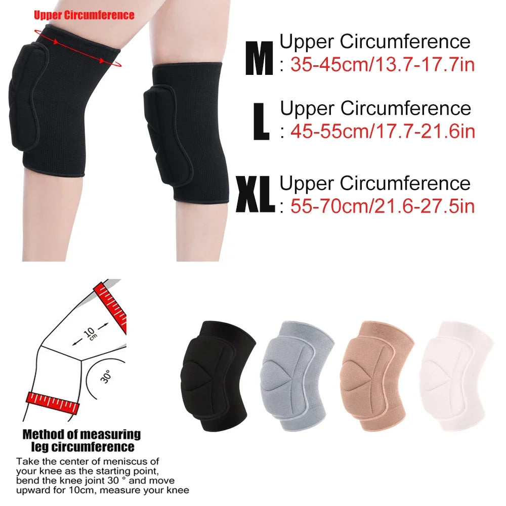 1Pair Women Men Non-Slip Knee Brace Soft Knee Pads Compression Sleeve for Volleyball Basketball Running Football Cycling