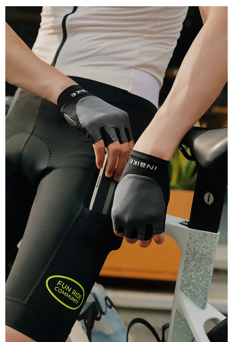 INBIKE 2025 Summer Cycling Gloves for Men Shock-Absorbing Padded Breathable Bicycle Gloves MTB Road Mountain Bike Riding Gloves