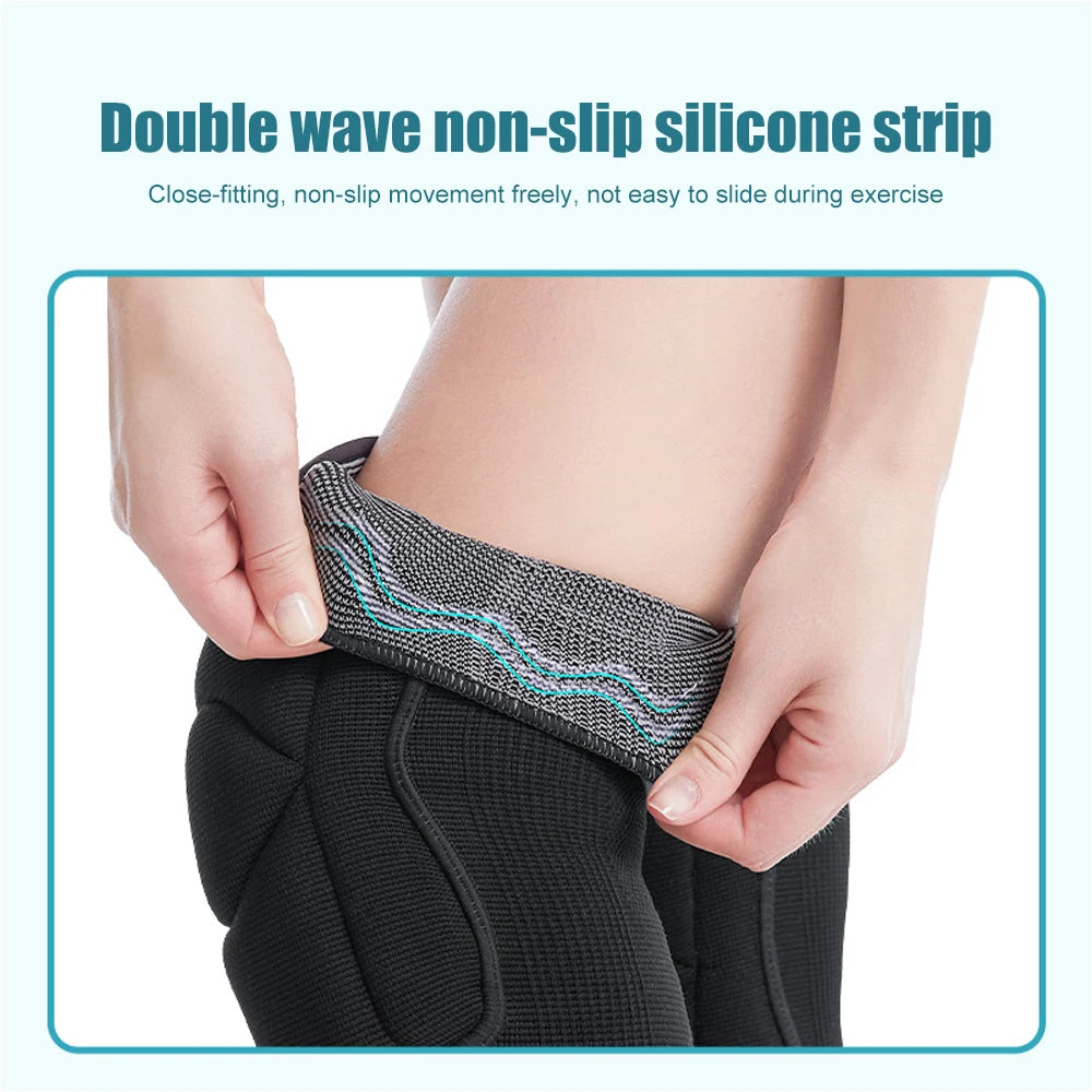 1Pair Women Men Non-Slip Knee Brace Soft Knee Pads Compression Sleeve for Volleyball Basketball Running Football Cycling