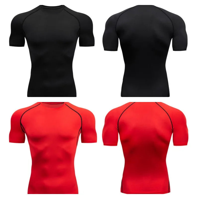 Men Compression Shirts Quick Dry Fitness Gym t-Shirt Sport Bodybuilding Shirt Running Football Tee Shirts Short Sleeve t-Shirts