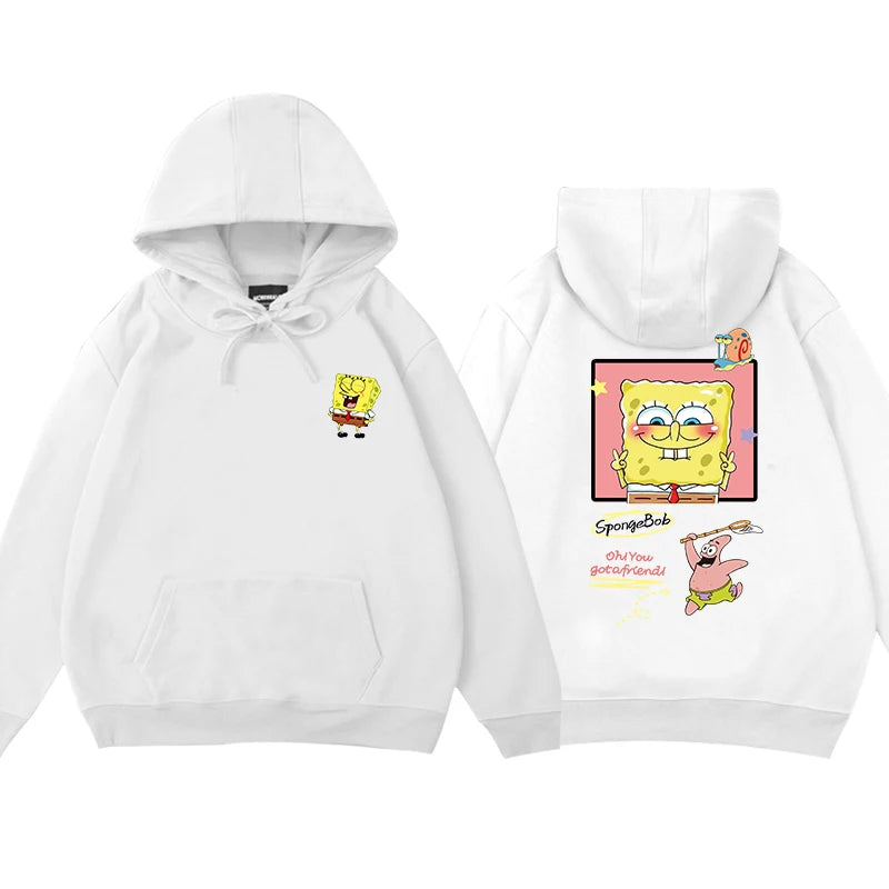 Early Spring SpongeBob SquarePants Sweater Loose Lazy Patrick Star Hoodie Couple Hoodies Womens Cartoon Comfortable  Sweatshirt