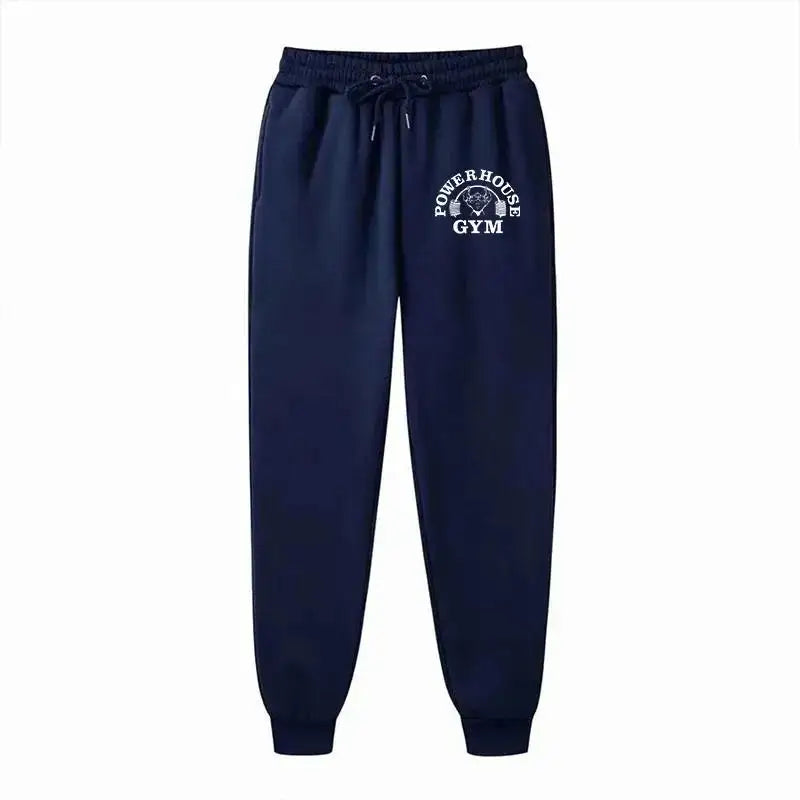 GYM Powerhouse Print Pants Men Casual Sports PantsJogging Long Pants Men Fleece Jogger Running Workout  Sweatpants Long Pants