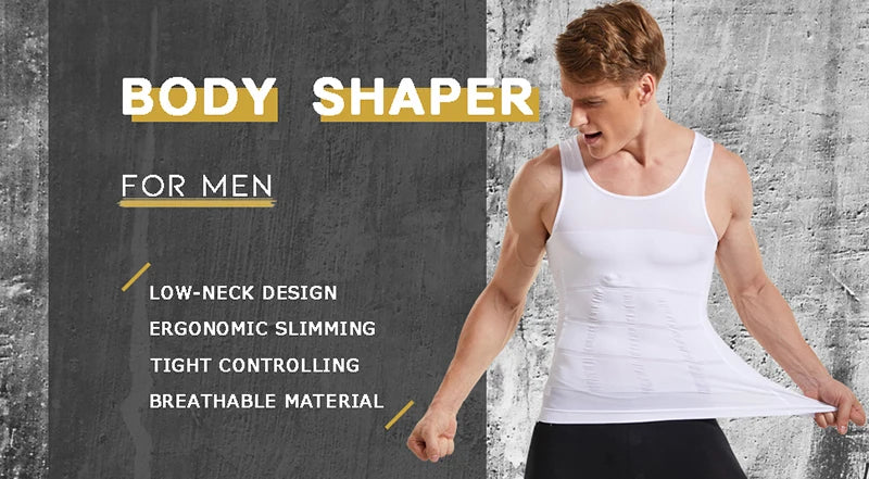 Men Slimming Vest Body Shaper Compression Shirt Sleeveless Shapewear Abs Abdomen Training  Workout Corset Tummy Control Tank Top