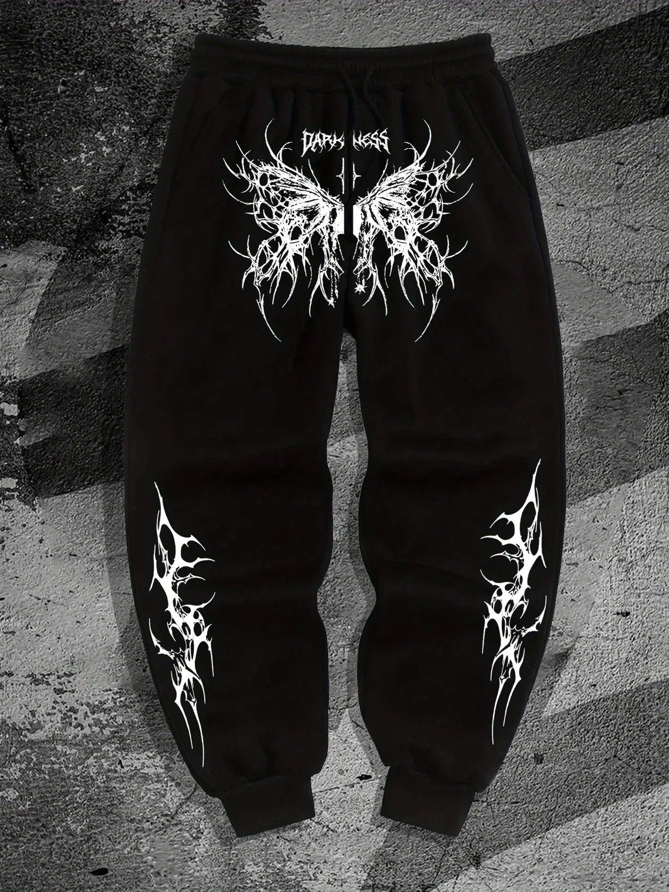 Men's Gothic pattern printed jogger geometric design - elastic waist tie casual sports pants for gym, jogging long pants S-3XL