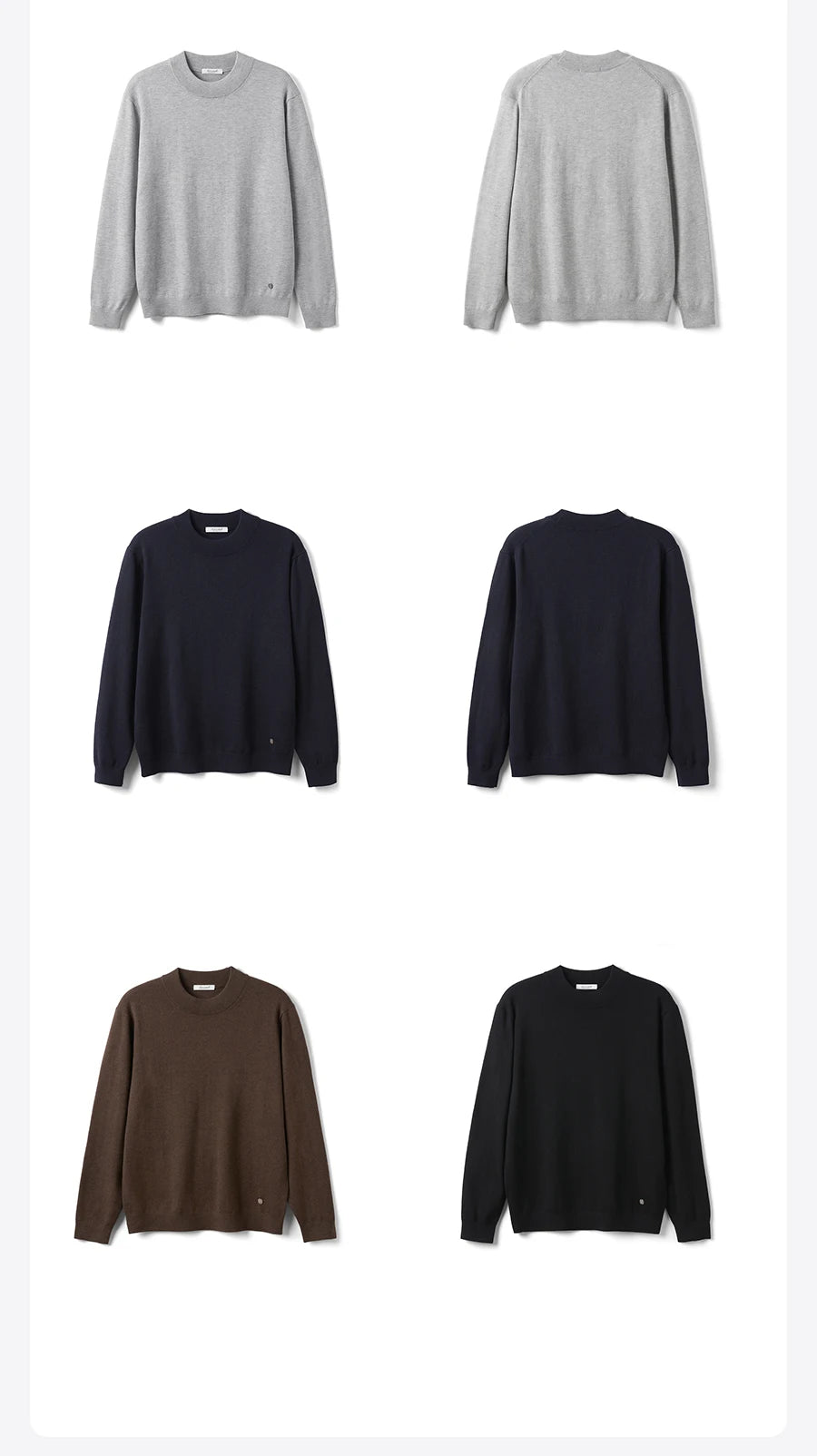 SIMWOOD 2025 Autumn New Regular Fit 12 Gauge Fine Sweater Men Antistaic Basic Knit Pullovers