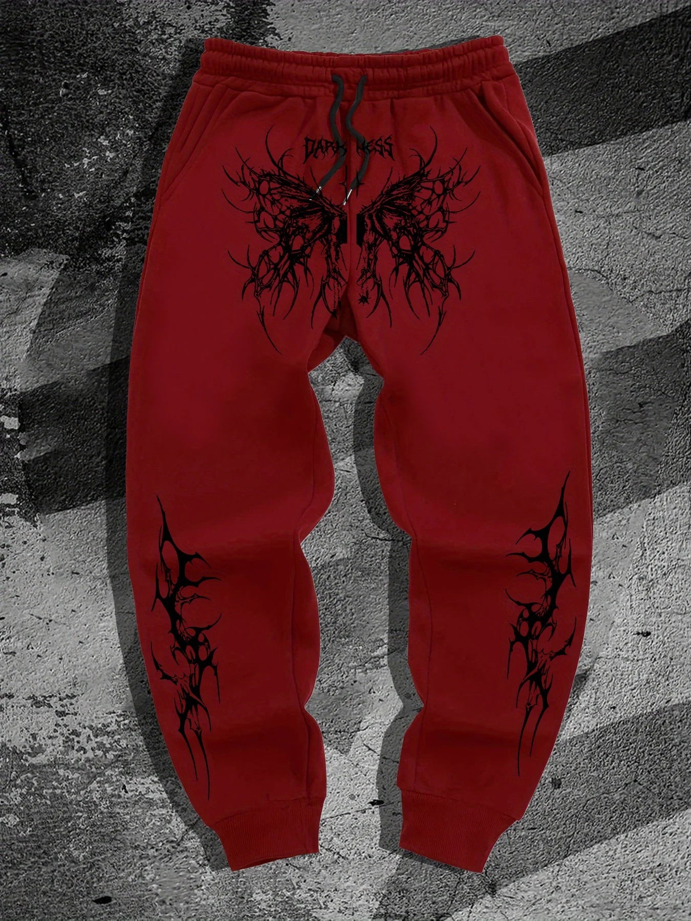 Men's Gothic pattern printed jogger geometric design - elastic waist tie casual sports pants for gym, jogging long pants S-3XL