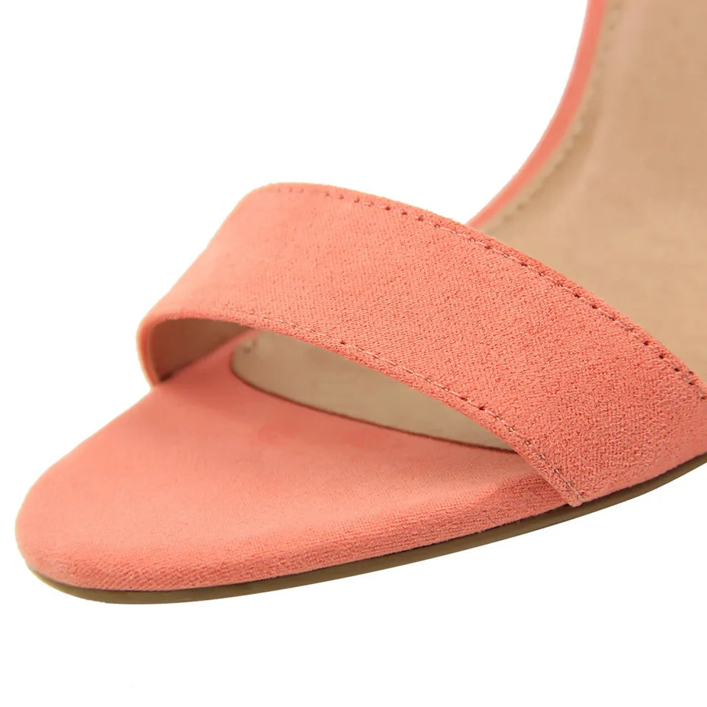 2024 Summer Plus Size 34-43 Woman 9.5cm High Heels Sandals Classic Block Platform Pumps Lady Chunky Burgundy Yellow Nude Shoes