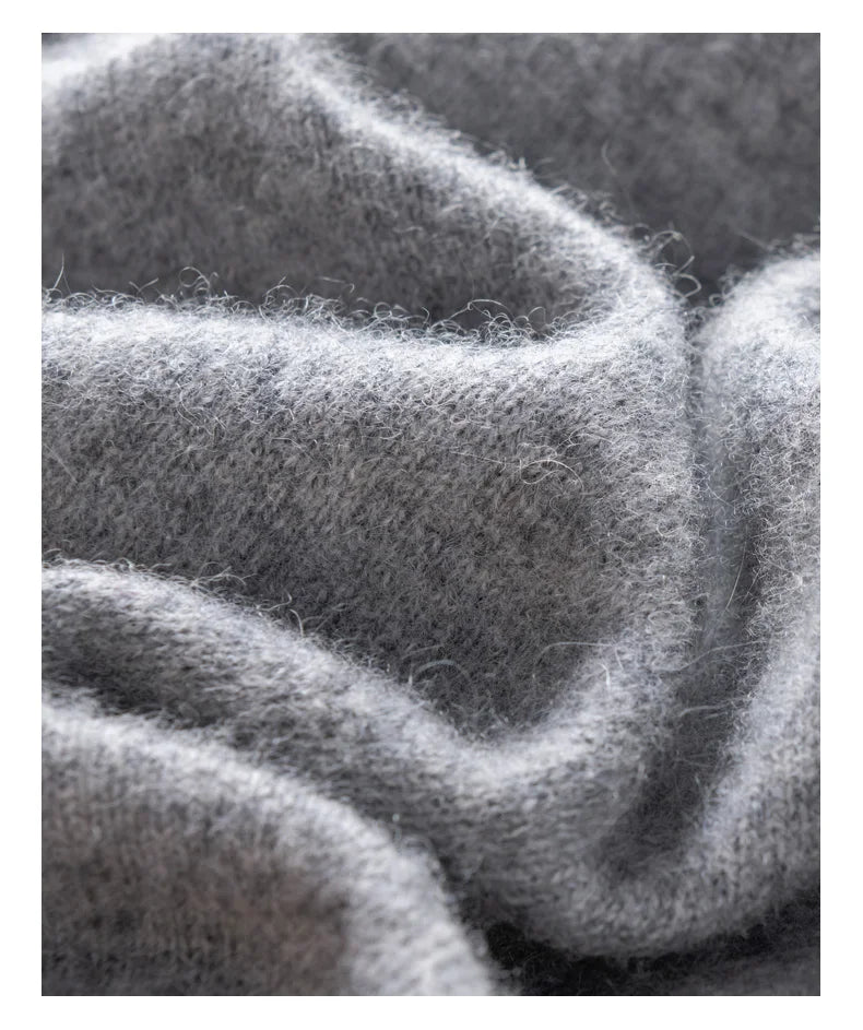 DjzDsm Autumn and Winter100% Merino Wool Men's Knitted Top Zipper Hoodie Zipper Cardigan Knitted Coat Sweater Hoodie