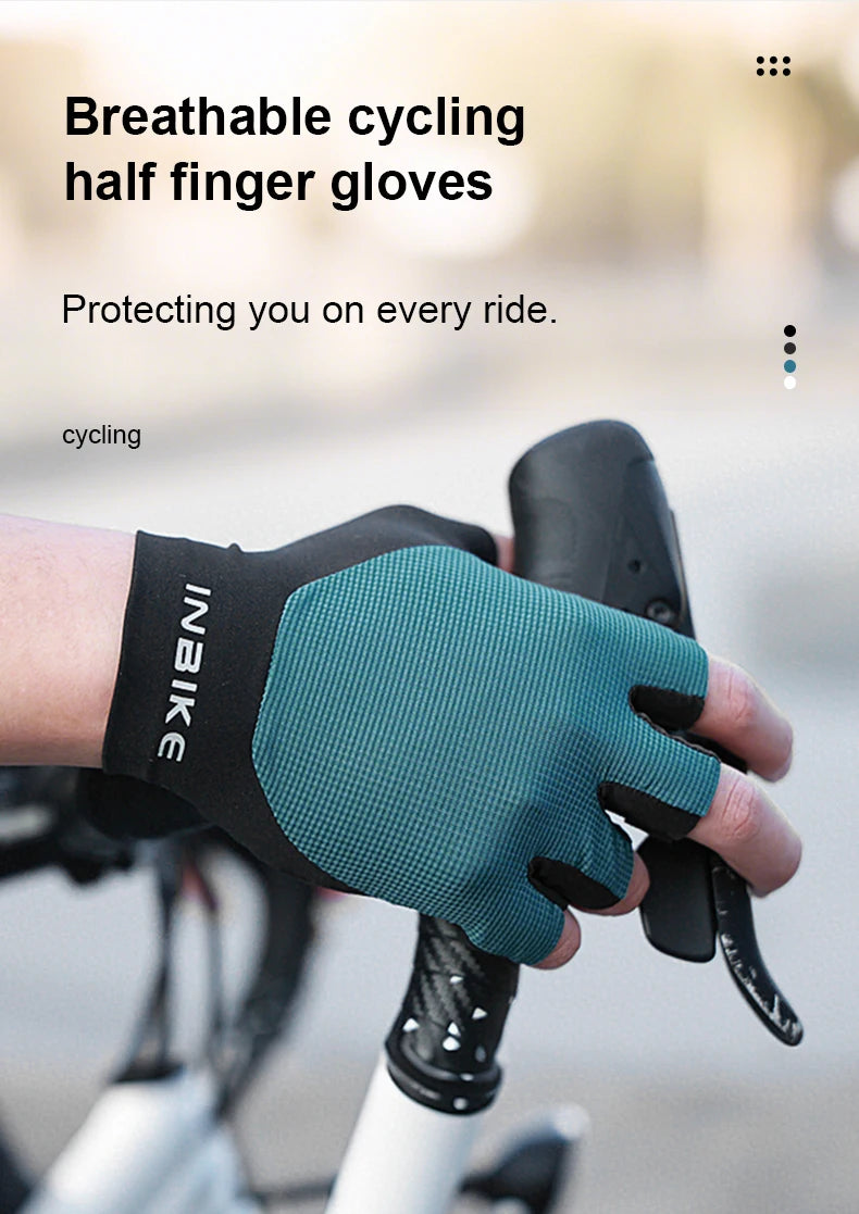 INBIKE 2025 Summer Cycling Gloves for Men Shock-Absorbing Padded Breathable Bicycle Gloves MTB Road Mountain Bike Riding Gloves